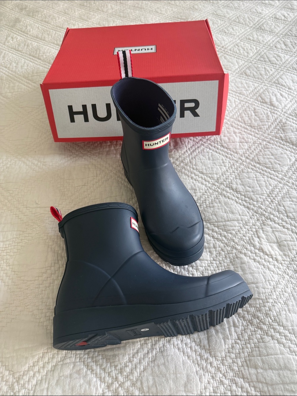 Hunter PLAY Short Rain Boots Valtameri Blue Short Rain Boot 7US 38EU Waterproof